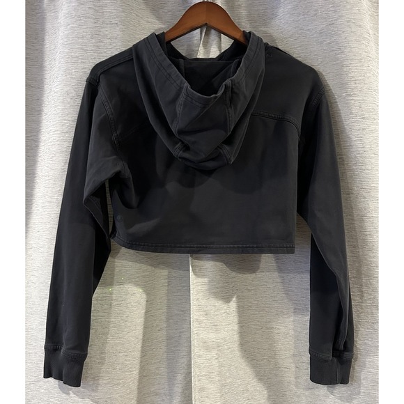 Lululemon Hoodie Womens Size 4 Black Pullover Cotton Blend Terry‎ Long Sleeve - Picture 3 of 5